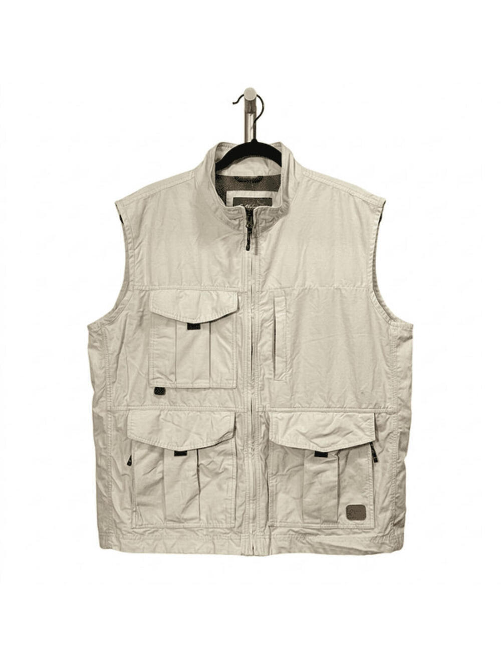 Eddie Bauer Men's Utility Fishing Vest Beige Multi-Pocket Ripstop Safari XXL